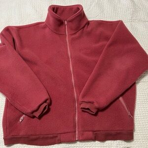 VINTAGE Raspberry Lands End Fleece Zip-Up Jacket